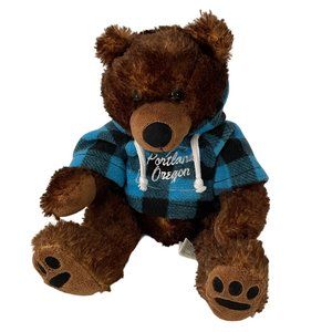Cuddle Critter Grizzly Bear Plush 12" Portland Oregon Hoodie Stuffed Animal Toy